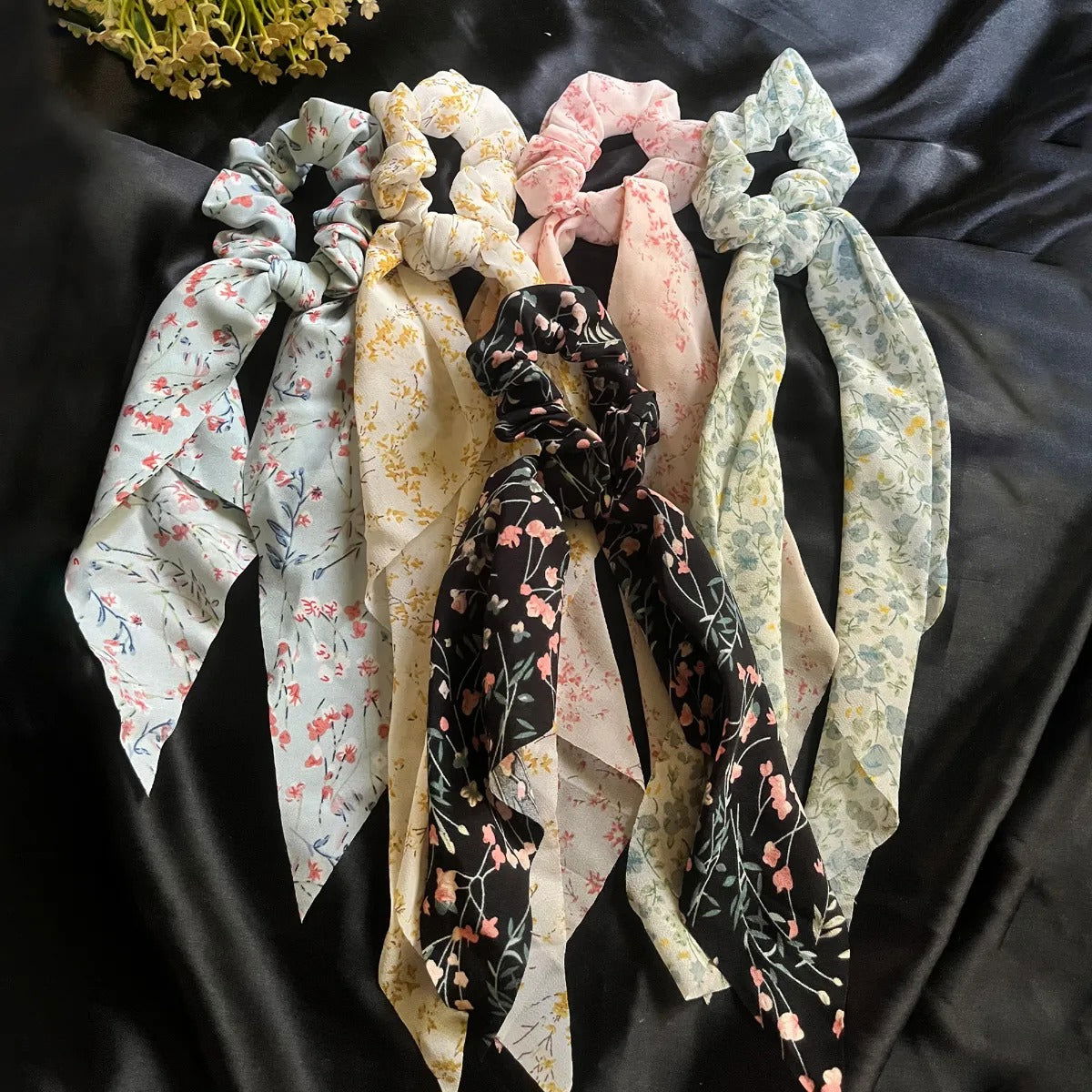 How To Wear Scrunchie Scarf Small Light Blue Hair Scrunchie Scarf