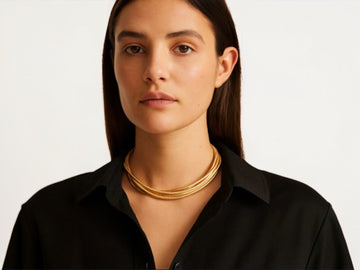 Layered golden necklace for women