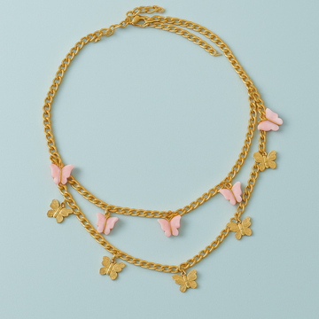 Multi-Layered Butterfly Design Necklace