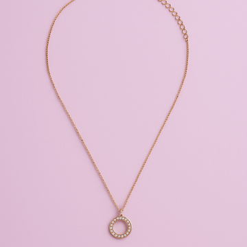 Golden Round Pendant Necklace