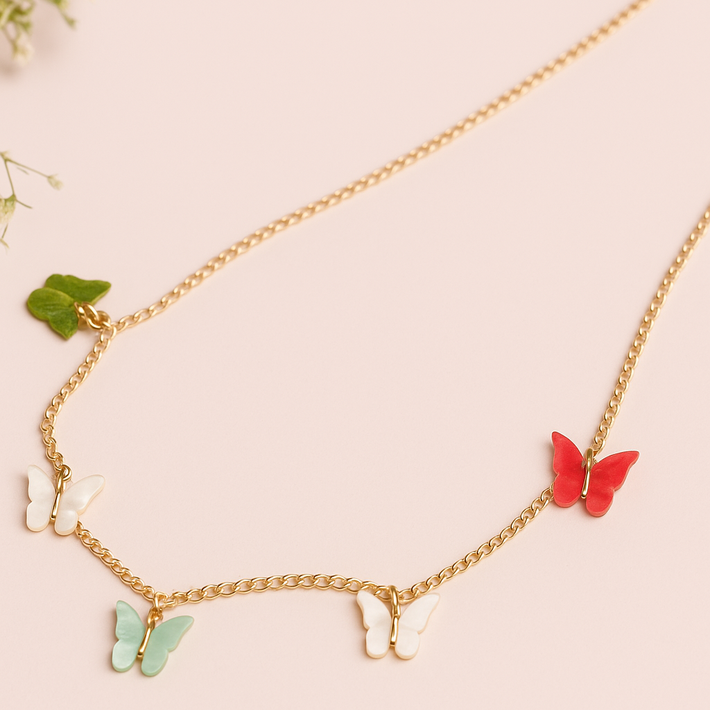 Colorful Butterfly Design Chain Necklace