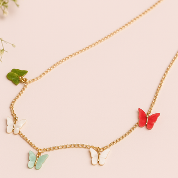 Colorful Butterfly Design Chain Necklace