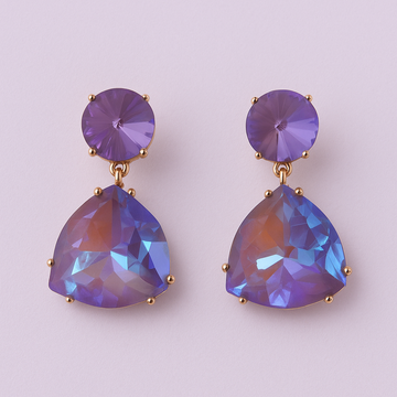 Purple Stone Embellished Earrings