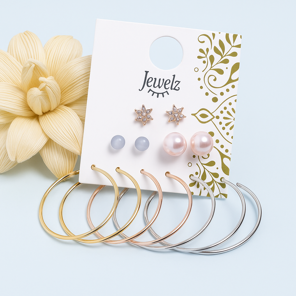 Earrings Combo Set of 6 for Women & Girls – Hoops & Studs Combo