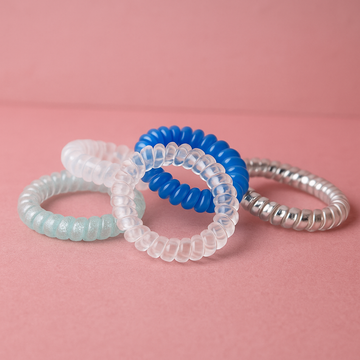 Shining Spiral Telephone Wire Rubber Bands | Pack of 5