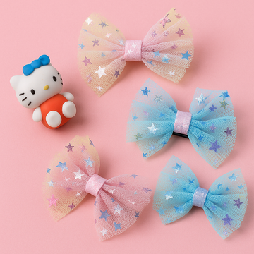 Bow Shimmer Hair Clips Combo