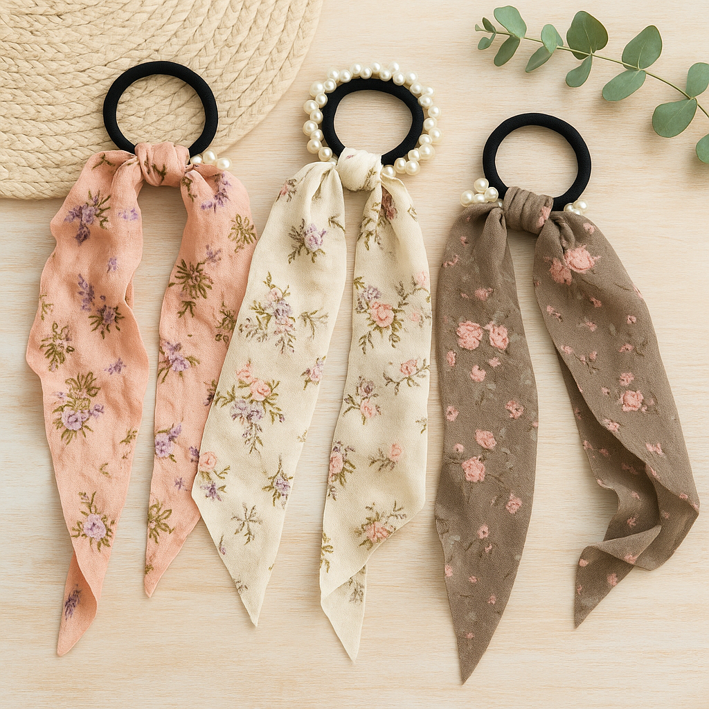 Satin Scrunchies – Pack of 3 Stylish Hair Rubber