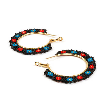 Jewelz Beaded Hoop Earrings for Women & Girls