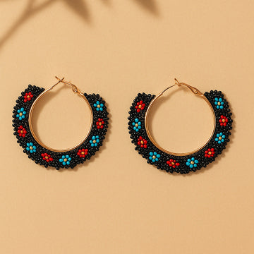 Jewelz Beaded Hoop Earrings for Women & Girls