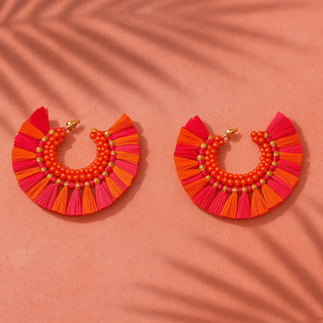Jewelz Tassel Hoop Earrings