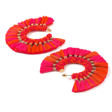 Jewelz Tassel Hoop Earrings
