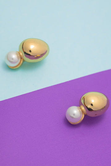 Luxe Duo-Dome Stud Earrings