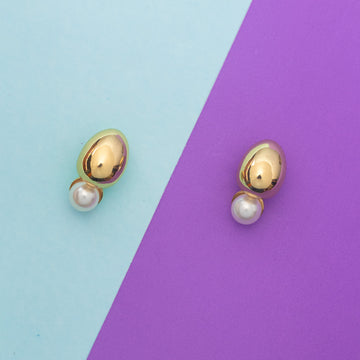 Luxe Duo-Dome Stud Earrings