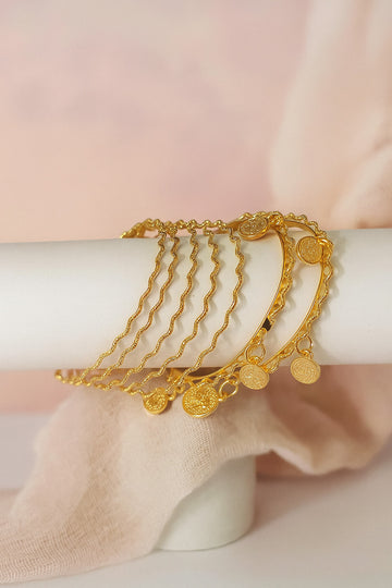 Women’s Gold Charm Bangles