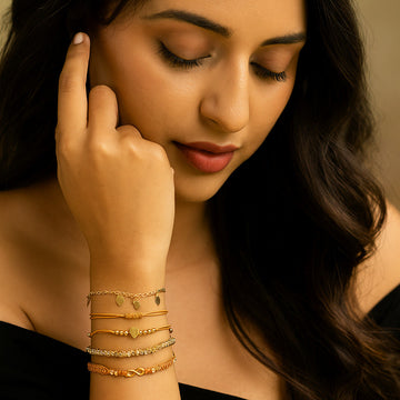 JewelzGold-Tone Charm & Braided Bracelet Set (Pack of 4)