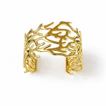 Golden Coral Design Adjustable Bracelet for Women | Trendy Statement Bracelet  | Korean Style Fashion Jewellery