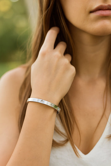 Silver Screw Design Love Bangle Bracelet