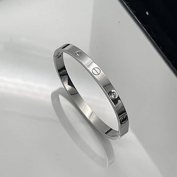 Silver Screw Design Love Bangle Bracelet