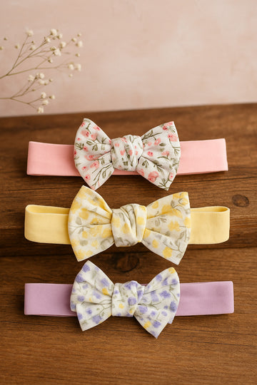 Cute Floral Print Bow Hairbands