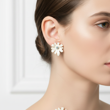 Floral Daisy Stud Earrings