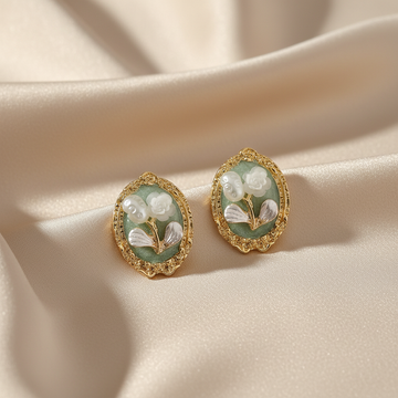 Vintage Floral Stud Earrings