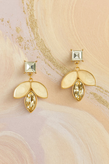 Gold-Plated Floral Drop Earrings
