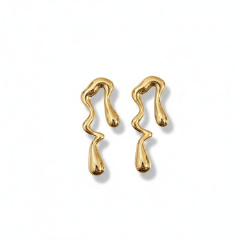 Gold Plated Wave Earrings