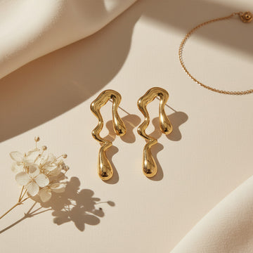 Gold Plated Wave Earrings