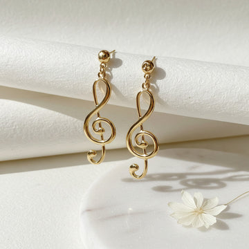 Stylish Treble Clef Statement Earrings for Women & Girls