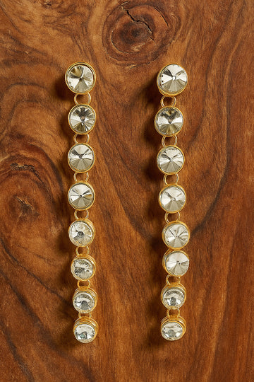 Gold-Plated Long Drop Earrings