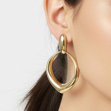 Minimal Gold Hoop Drop Earrings