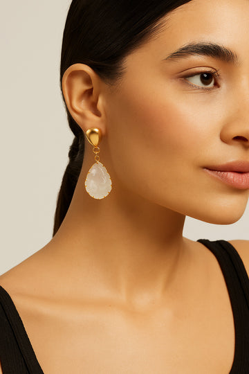 Gold-Plated Teardrop Earrings