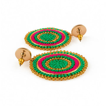 Jewelz Boho Style Multicolor Beaded Circle Earrings