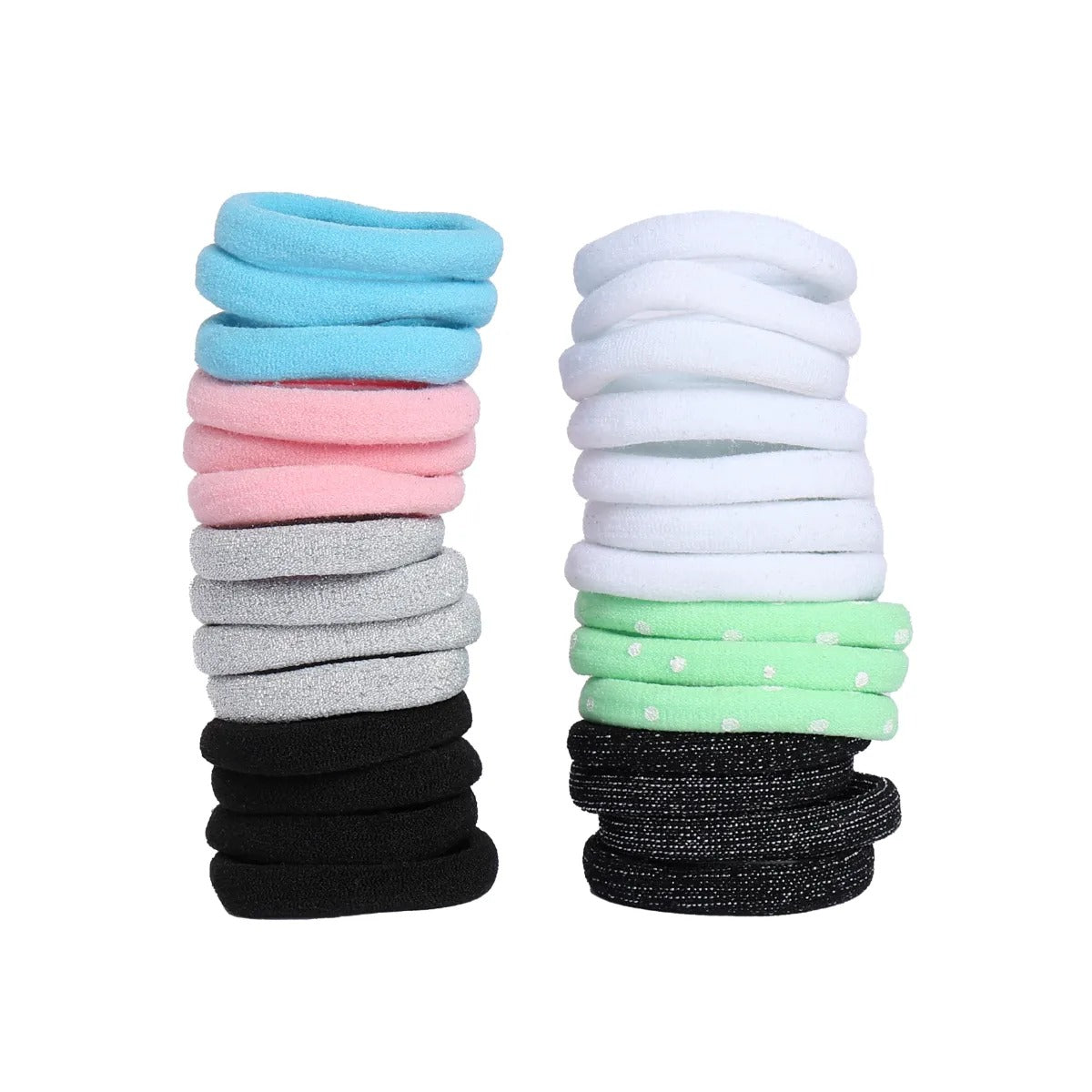 Jewelz Elastic Multi-Color Hair Rubber Bands, Polytail Holder-Strechable Bands For Kids and Women - Jewelz - 