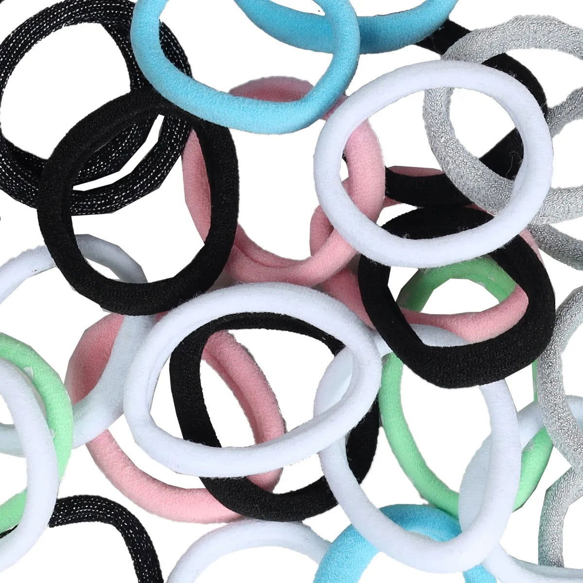 Jewelz Elastic Multi-Color Hair Rubber Bands, Polytail Holder-Strechable Bands For Kids and Women - Jewelz - 