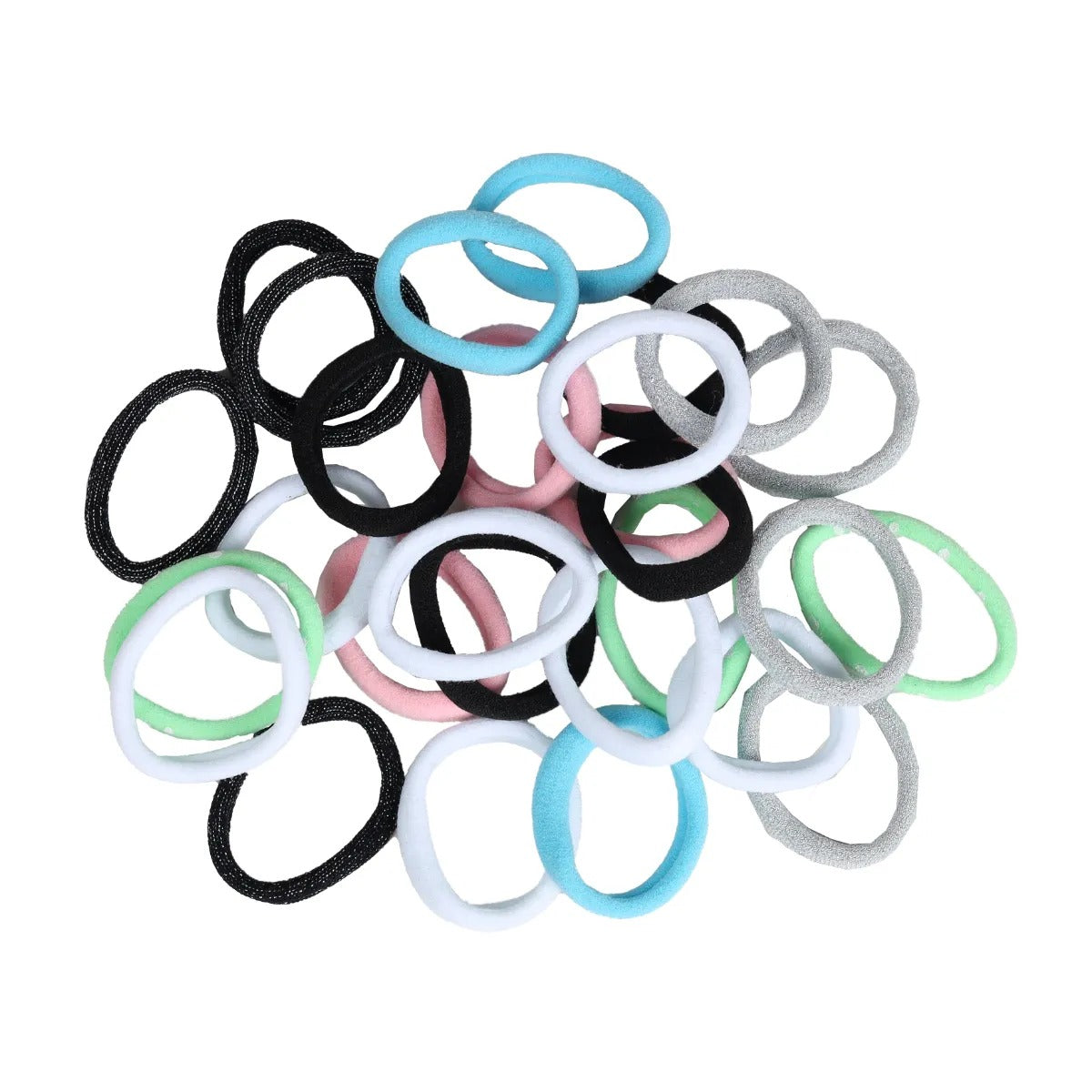 Jewelz Elastic Multi-Color Hair Rubber Bands, Polytail Holder-Strechable Bands For Kids and Women - Jewelz - 