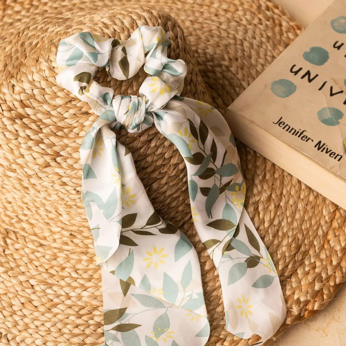 Jewelz Elastic Scrunchies Scarf Styled Printed Rubber Band for Girls & Women - Jewelz - 