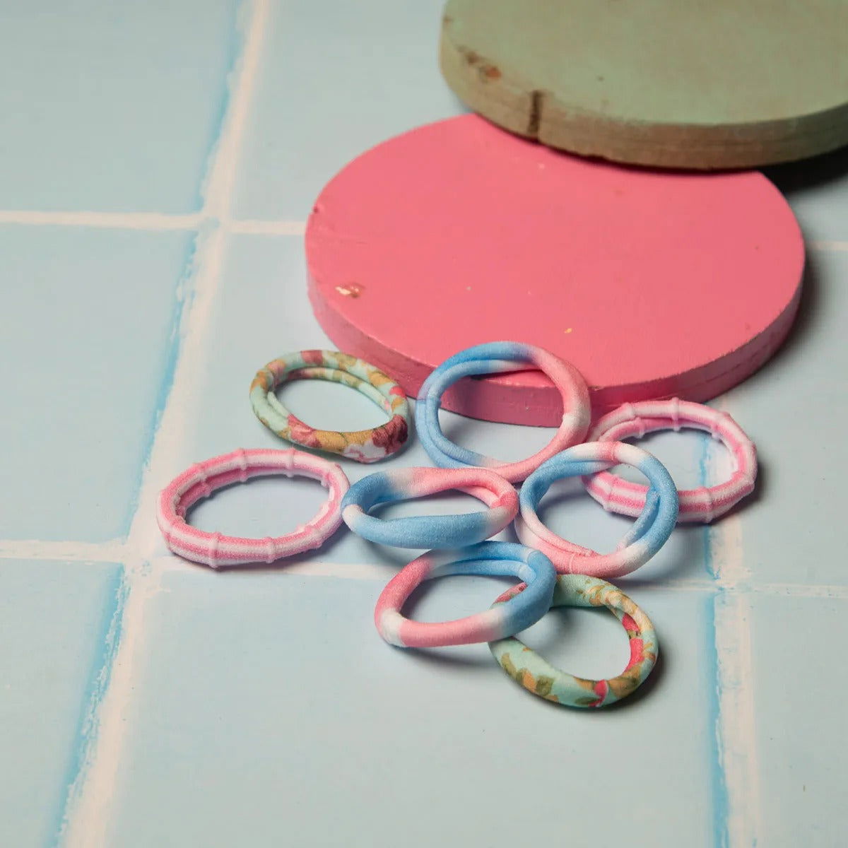 Jewelz Multi-colored, Printed Hair Rubber Bands Pack for Girls & Women - Jewelz - 