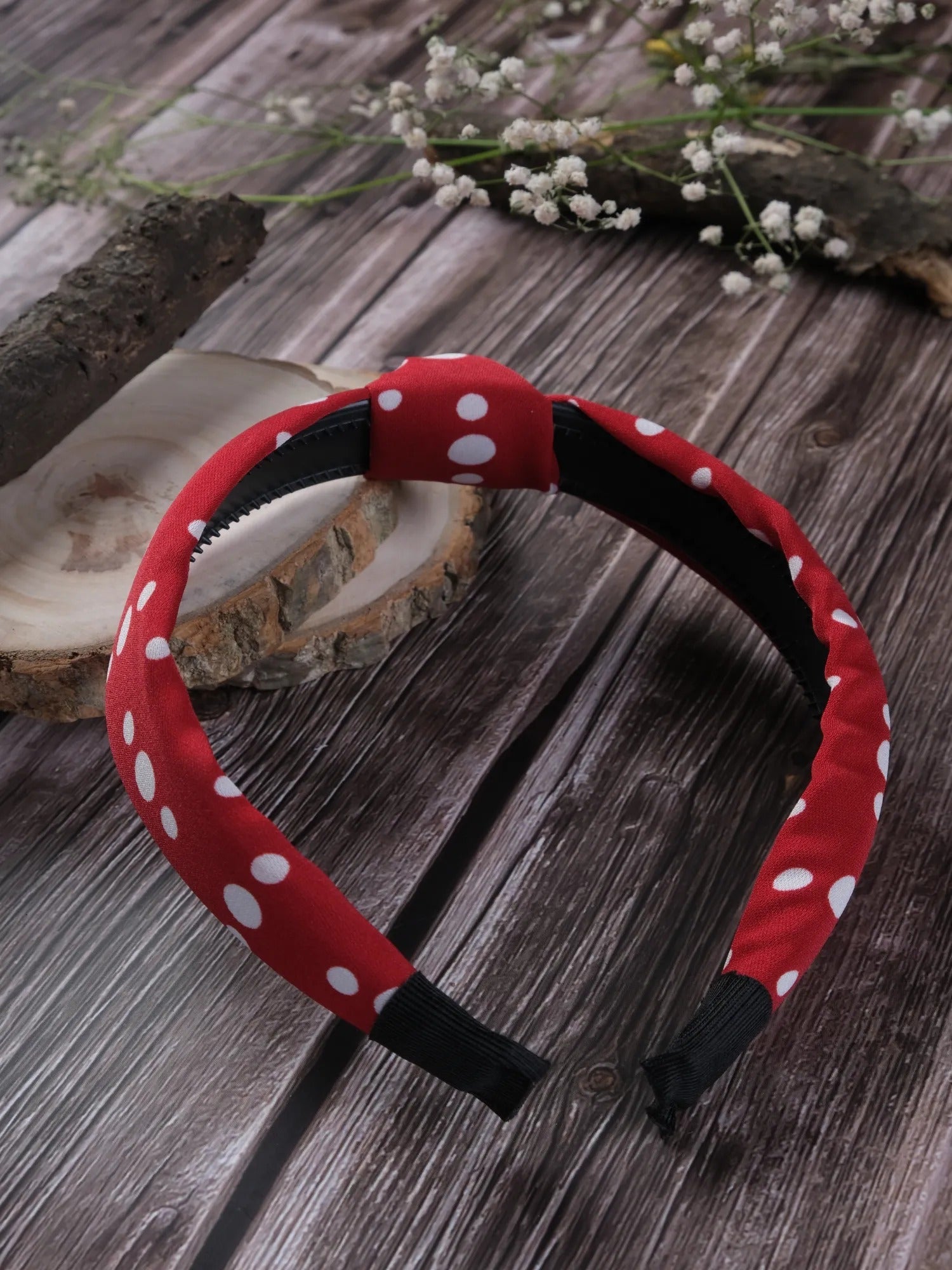 Jewelz Polka Dot Cloth Cross Knot Hair Hoop Hair band for Girls & Womens - Jewelz - 