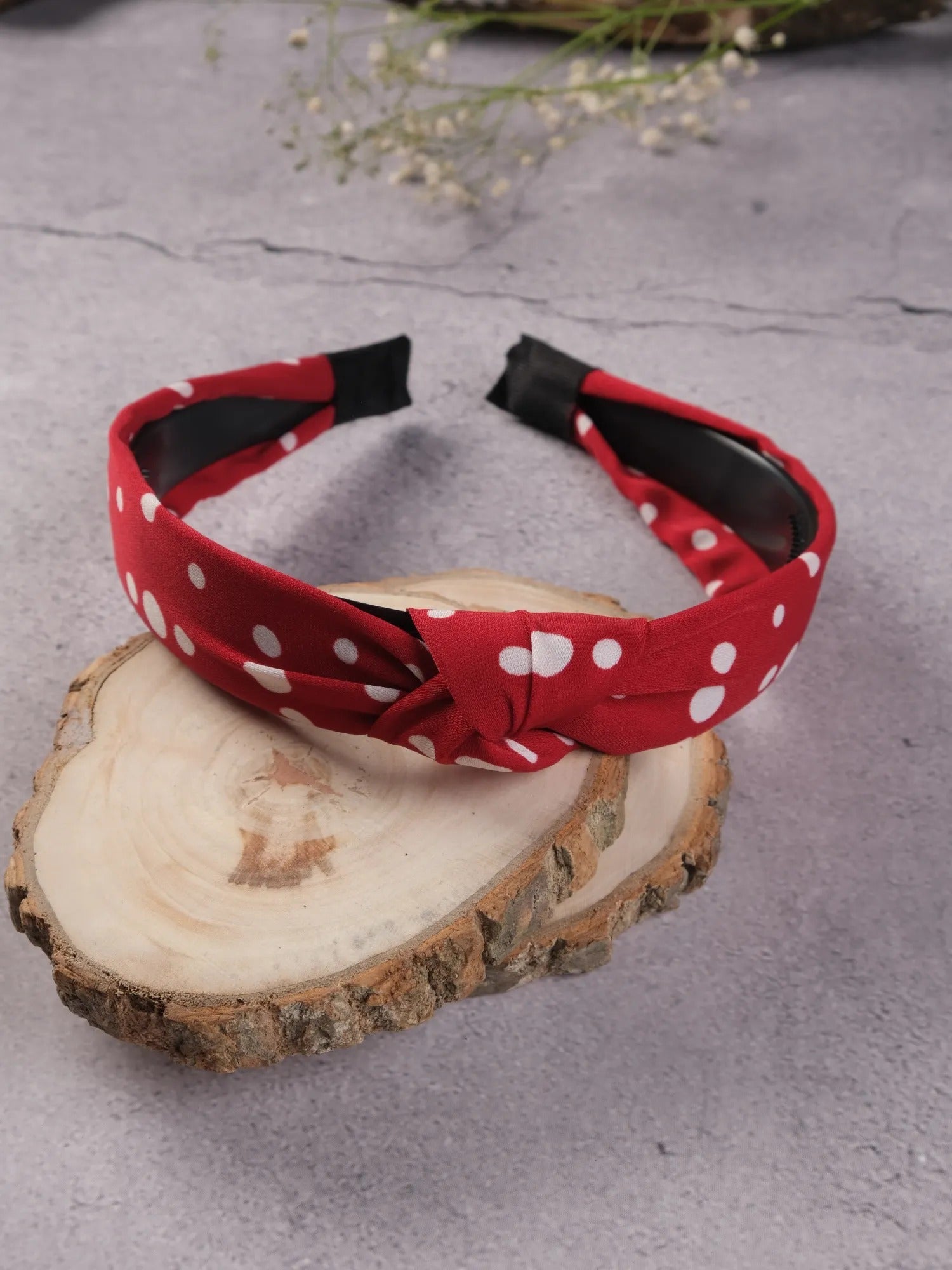 Jewelz Polka Dot Cloth Cross Knot Hair Hoop Hair band for Girls & Womens - Jewelz - 