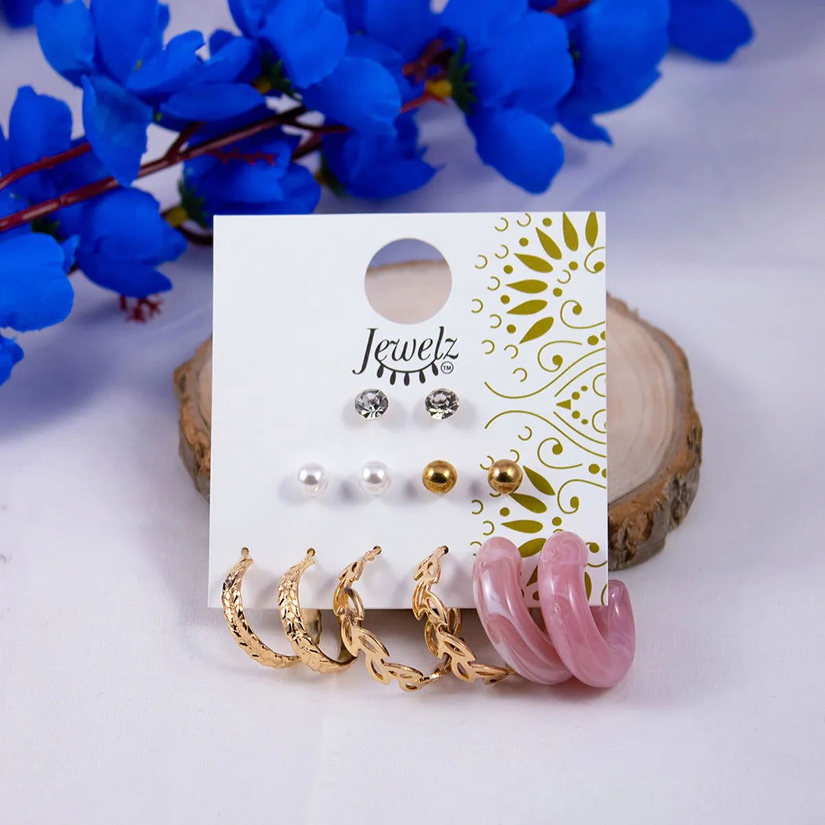 Jewelz premium collection 6 pairs combo earrings for girls and women - Jewelz - 