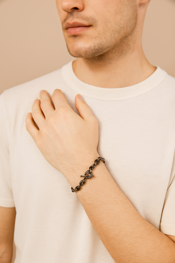 Black Metal Link Bracelet