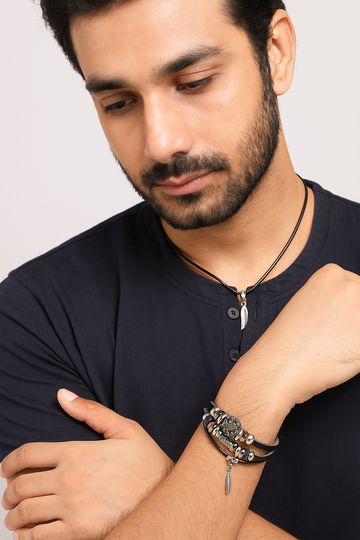 Black Beaded Charm Bracelets