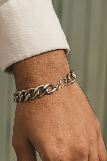 Silver-Tone Heavy Chain Link Bracelet