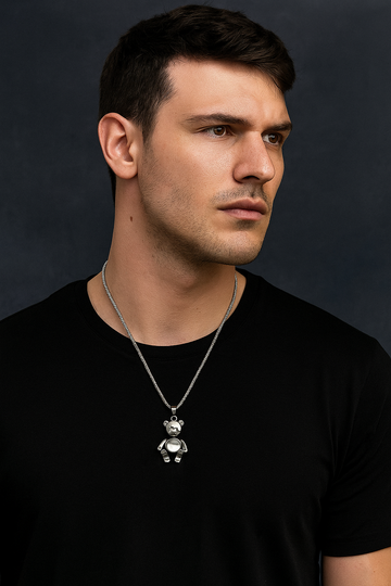 Black Chain Necklace with Bar Pendant