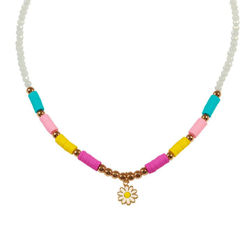 Jewelz Daisy Charm Beaded Necklace for Women & Girls
