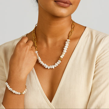 Jewelz Baroque Pearl Necklace & Bracelet Set