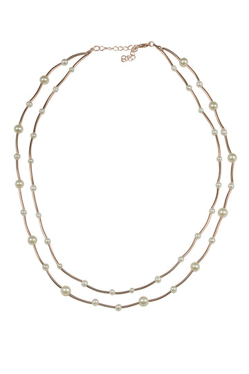 Jewelz Layered Pearl Tube Necklace for Women