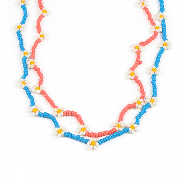 Jewelz Daisy Charm Multi-Layer Beaded Necklace