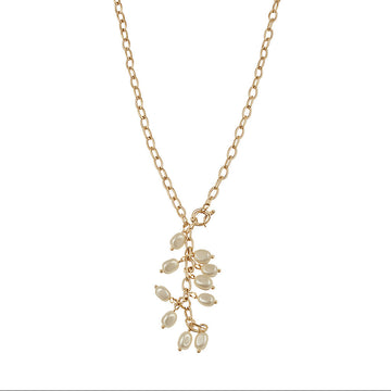 Jewelz Pearl Drop Charm Chain Necklace